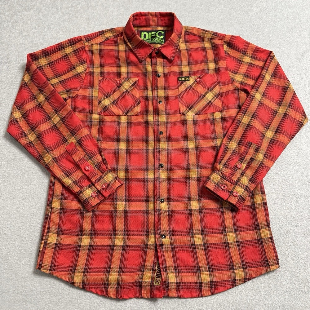 Dixxon Flannel Shirt Boy Youth XL Red Plaid Jarhead Snap Western DFC Long Sleeve